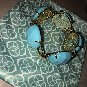 Turquoise Stone Link and Chain Bracelet